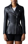 Mackage Black Lambskin Day Jacket In Black