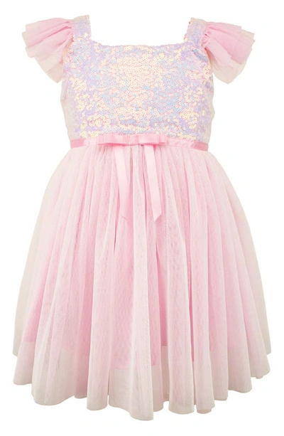 Popatu Babies' Sequin Tulle Dress In Pink