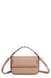 Valentino Garavani Mini Rockstud Leather Top Handle Bag In Poudre Rockstud