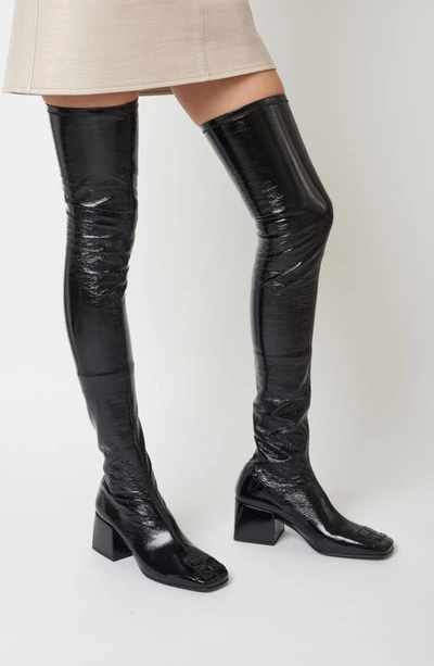Courrges Courreges Vynil Over-the-knee Boots In Black