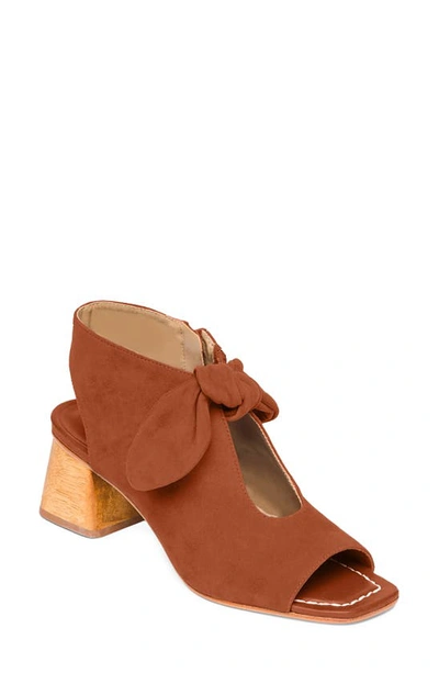 Bernardo Lizzie Suede Knot Zip Sandals In Brown