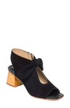 Bernardo Lizzie Suede Knot Zip Sandals In Black Suede