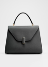 Valextra Iside Media Envelope Flap Top-handle Bag In Nn Black