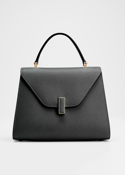Valextra Iside Media Envelope Flap Top-handle Bag In Nn Black