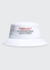 Burberry Horseferry Logo Jersey Bucket Hat In White Black