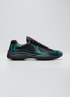 PRADA MEN'S AMERICA'S CUP BICOLOR TRAINER SNEAKERS