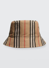 Burberry Reversible Icon Stripe Bucket Hat In Beige