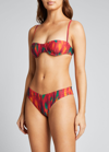 Weworewhat Delilah Low-rise Hipster Bikini Bottoms In Spicy Ornge Mlt