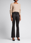 L'agence Selma High-rise Coated Baby Boot-cut Jeans In Noir Coated