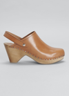 Isabel Marant Taiya Calfskin Slingback Clogs In Natural/tan