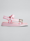 Roger Vivier Trekky Viv' Crystal Flat Sport Sandals In Pink