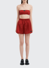 Prada Re-nylon Elasticated Shorts In F0011 Rosso