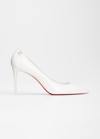 Christian Louboutin Sporty Kate 85mm Patent Soft Lining Red Sole Pumps In White