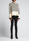 Totême Two-tone Design Turtleneck Jumper In Black