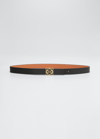 Loewe Reversible Anagram Leather Belt In Black
