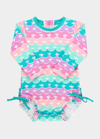 Rufflebutts Babies' Girl's Mermaid One-piece Rash Guard