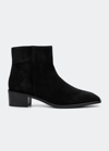 Aquatalia Reeta Suede Ankle Booties In Black