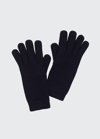 Loro Piana Mixed Stitch Cashmere Gloves In Black
