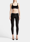 Tom Ford Jacquard-trimmed Stretch-jersey Leggings In Racing Gre