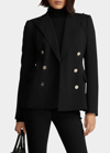Polo Ralph Lauren Camden Double-breasted Stretch-wool Jacket In Black