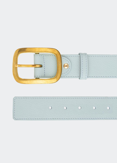 Vaincourt Paris La Captivante Pebbled Leather Belt In Sky