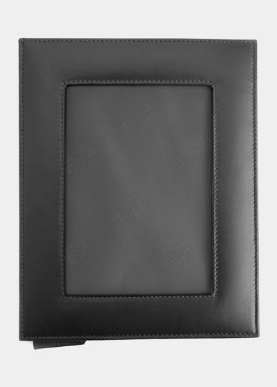 Royce New York Personalized 5" X 7" Leather Picture Frame In Black