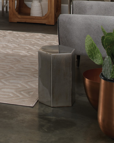 Jamie Young Porto Side Table In Azure Ceramic