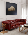 Massoud Davidson 119" Four-cushion Chesterfield Sofa In Whiskey