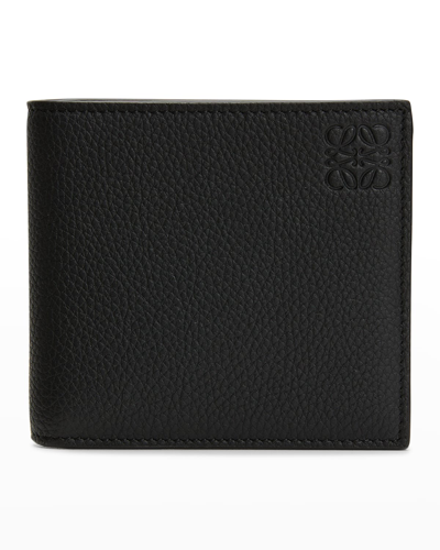 Loewe Men's Debossed Anagram Leather Bifold Wallet In Black