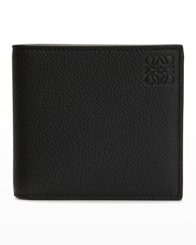 Loewe Two-compartment Wallet In Supple Grained Calf Leather In Black