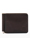Il Bisonte Men's Leather Bifold Wallet W/ Money Clip In Vintage Darkbrown