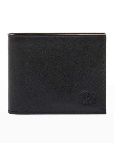 Il Bisonte Men's Leather Bi-fold Wallet W/ Id Slot In Black