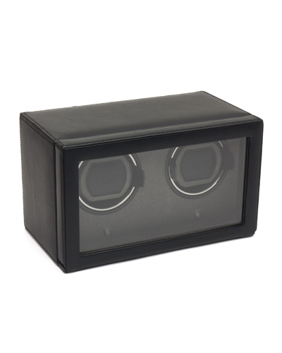 Wolf Club Full-grain Vegan Leather Double Watch Winder In Black