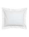 Matouk King Lanai Pique Sham In White/pink