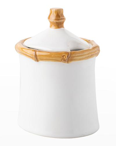 Juliska Bamboo Ceramic Lidded Sugar Bowl In Bamboo Natural