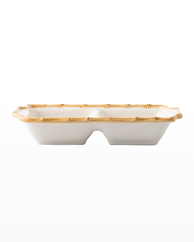 Juliska Bamboo Ceramic Two-section Server In Bamboo Natural