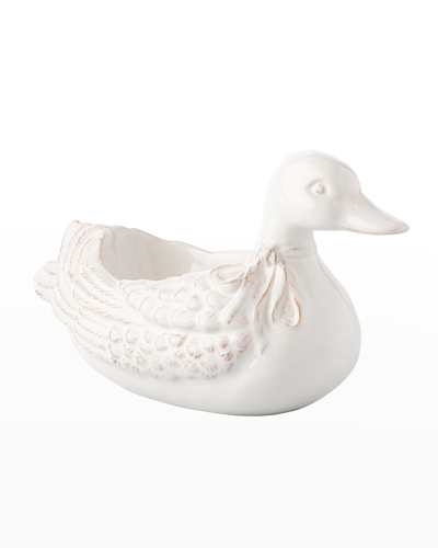 Juliska Clever Creatures Delphine Ceramic Duck Bowl In White Wash