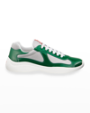 Prada Round Toe Sneakers In Green