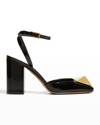 Valentino Garavani One Stud Pump In Patent Leather 90mm In No Black