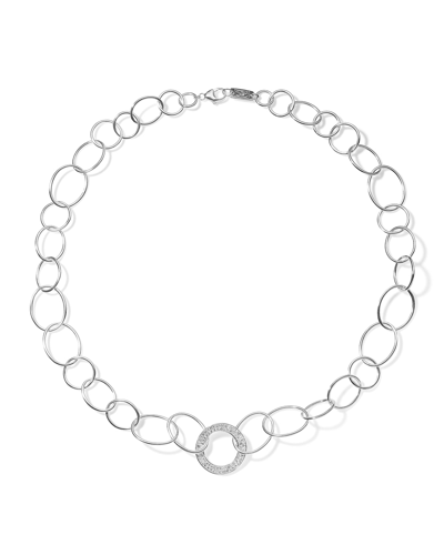Ippolita Women's Stardust Sterling Silver & Diamond Wavy Circle Pendant Mixed-link Necklace