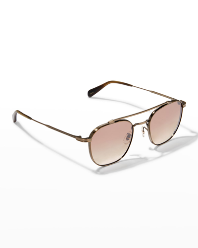 Oliver Peoples Mandeville Square Metal/plastic Sunglasses In Blue