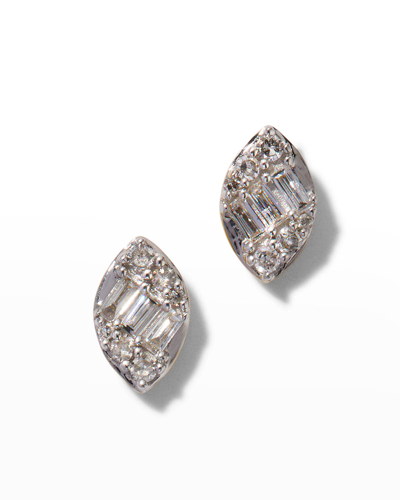 Stone And Strand Diamond Petal Stud Earrings In Clear