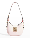 Christian Louboutin Carasky Mini Spike Stud Leather Shoulder Bag In P648 Poupee Gold