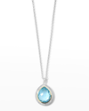 Ippolita Teardrop Pendant Necklace In Chimera With Diamonds In Blue Topaz