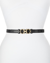 Ferragamo Gancini-buckle Leather Rolo Belt In Nero