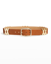 Streets Ahead Ryan Golden Leather Buckle Belt In Tan Gold