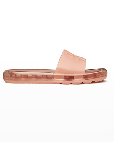 Tory Burch Clear Bubble Jelly Flat Sandals In Meadowsweet Mead