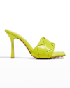 Bottega Veneta Bv Lido Woven-strap 90mm Sandals In Kiwi