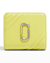 Marc Jacobs Mini Compact Lambskin Wallet In Apple Green
