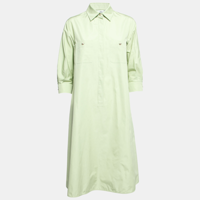 Pre-owned Max Mara Light Green Cotton Shirt Dress S